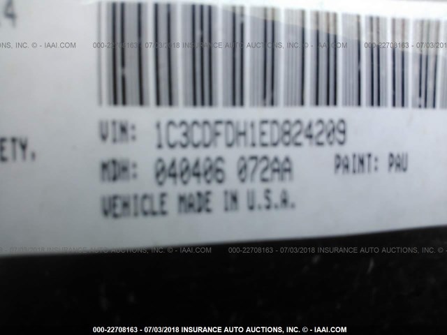 1C3CDFDH1ED824209 - 2014 DODGE DART SE AERO GRAY photo 9