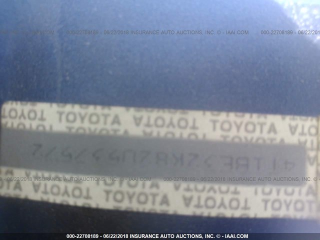 4T1BE32K82U537572 - 2002 TOYOTA CAMRY LE/XLE/SE Mavi foto 9