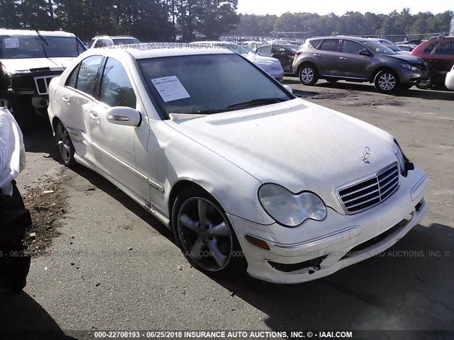 WDBRF40J55F592200 - 2005 MERCEDES-BENZ C 230K SPORT SEDAN WHITE photo 1