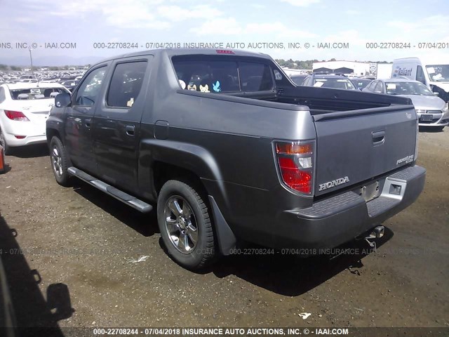 2HJYK16557H504731 - 2007 HONDA RIDGELINE RTL GRAY photo 3