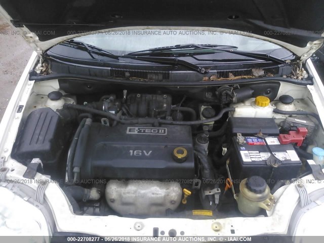 KL1TD66618B166955 - 2008 CHEVROLET AVEO LS WHITE photo 10