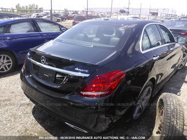 55SWF4KB8JU250389 - 2018 MERCEDES-BENZ C 300 4MATIC BLACK photo 4