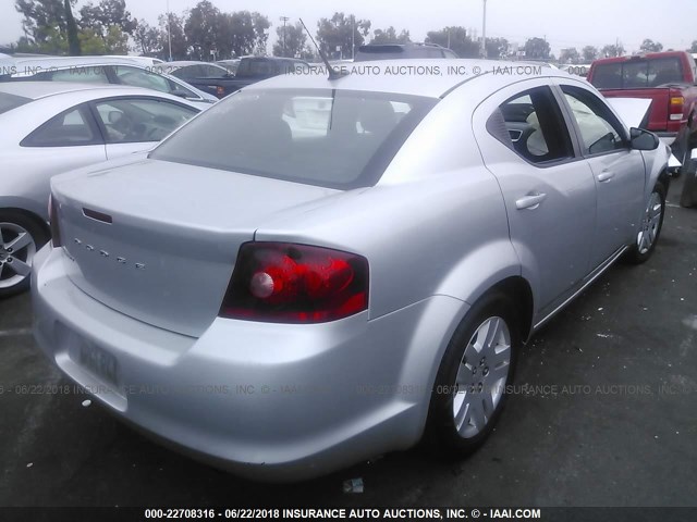 1B3BD4FB1BN543765 - 2011 DODGE AVENGER EXPRESS 银色 照片 4