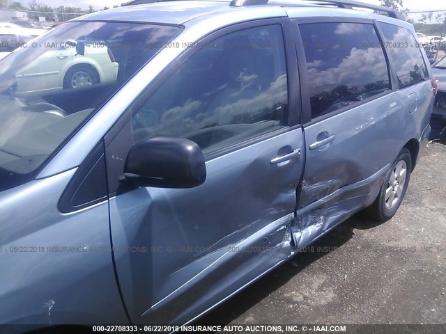 5TDZK23C07S029606 - 2007 TOYOTA SIENNA CE/LE BLUE photo 6