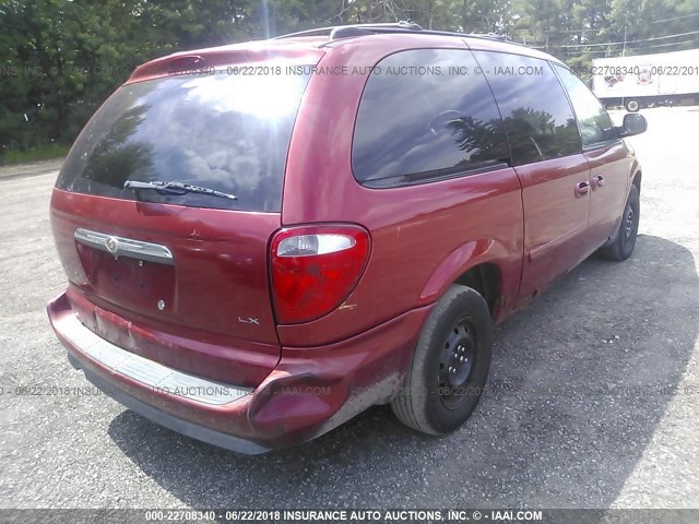 2A4GP44R36R608405 - 2006 CHRYSLER TOWN & COUNTRY LX RED photo 4