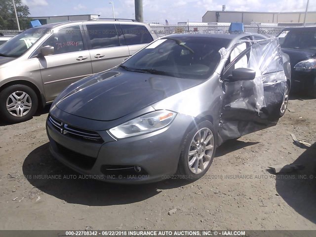 1C3CDFCH8DD156957 - 2013 DODGE DART LIMITED/R/T GRAY photo 2