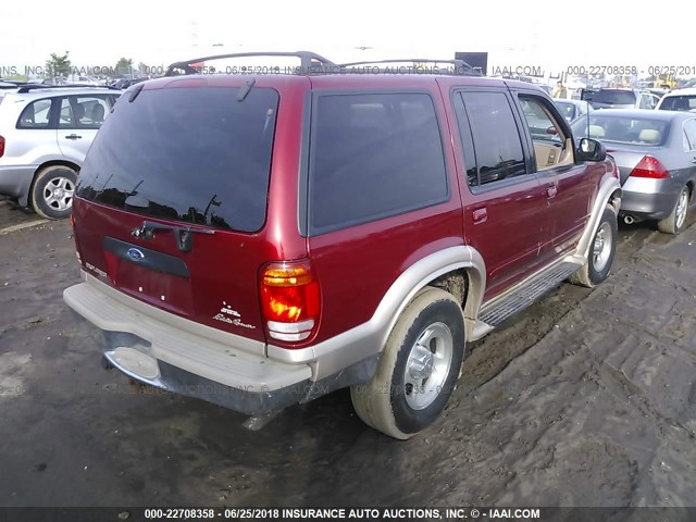 1FMDU74E91ZA31552 - 2001 FORD EXPLORER EDDIE BAUER RED photo 4