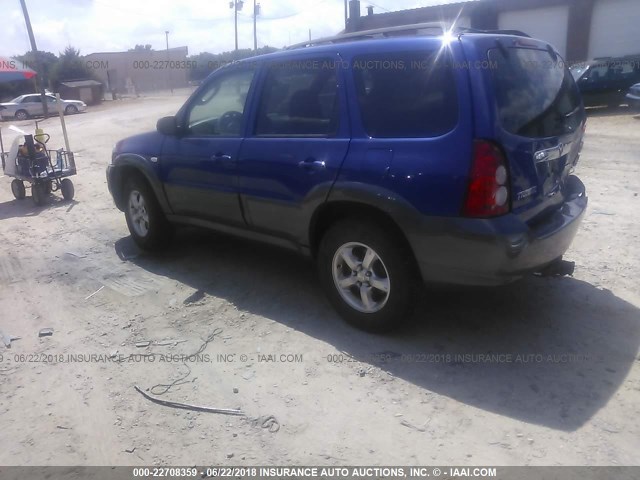 4F2YZ04116KM15594 - 2006 MAZDA TRIBUTE S BLUE photo 3