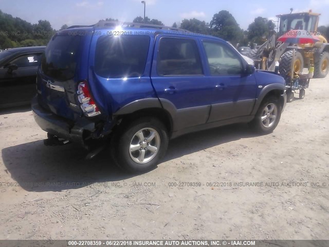 4F2YZ04116KM15594 - 2006 MAZDA TRIBUTE S BLUE photo 4