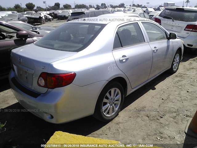 1NXBU40E39Z104676 - 2009 TOYOTA COROLLA S/LE/XLE SILVER photo 4