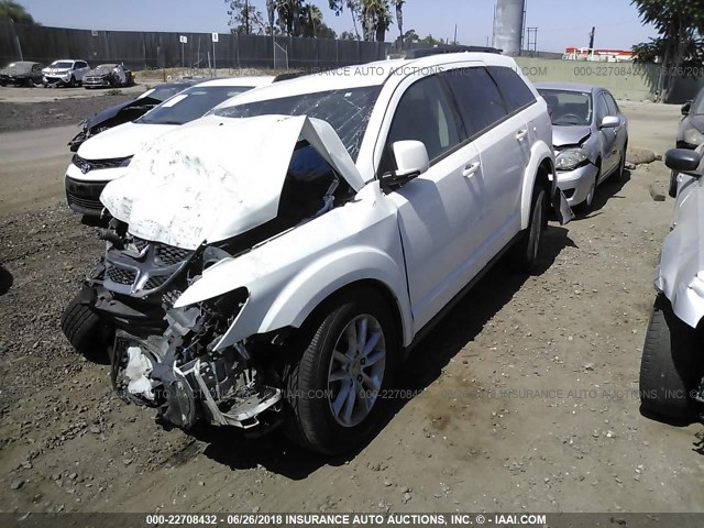 3C4PDCBGXFT677065 - 2015 DODGE JOURNEY SXT WHITE photo 2