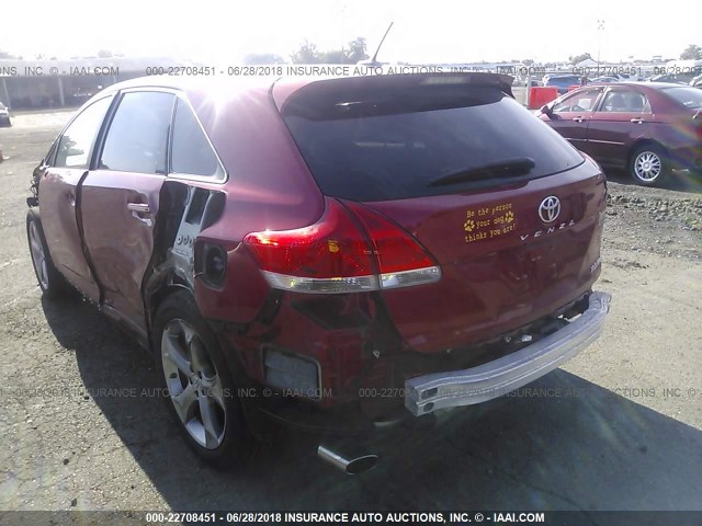 4T3BK3BB4CU073715 - 2012 TOYOTA VENZA LE/XLE/LIMITED RED photo 3