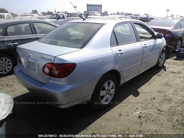 1NXBR32E05Z498432 - 2005 TOYOTA COROLLA CE/LE/S SILVER photo 4