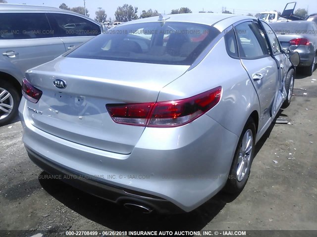 5XXGT4L3XHG128114 - 2017 KIA OPTIMA LX SILVER photo 4