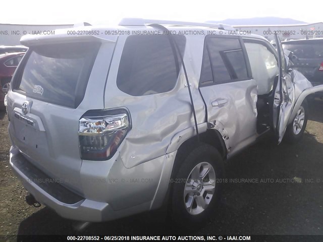 JTEBU5JR4F5241672 - 2015 TOYOTA 4RUNNER SR5/LIMITED/TRAIL/TRD PRO SILVER photo 4