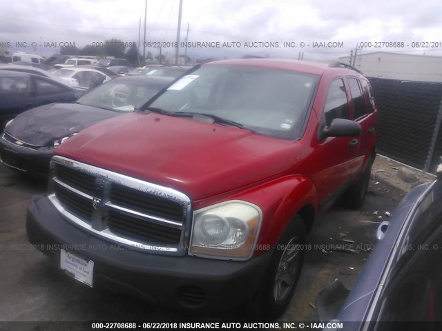 1D4HB38N16F163277 - 2006 DODGE DURANGO SXT RED photo 2