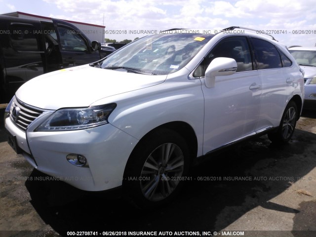 2T2BC1BA7FC004763 - 2015 LEXUS RX 450H WHITE photo 2