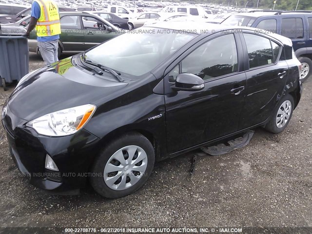 JTDKDTB34D1547410 - 2013 TOYOTA PRIUS C BLACK photo 2