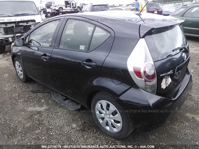 JTDKDTB34D1547410 - 2013 TOYOTA PRIUS C BLACK photo 3