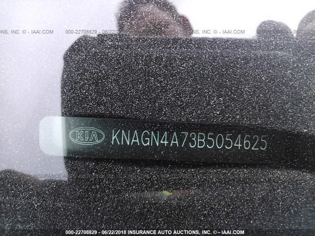 KNAGN4A73B5054625 - 2011 KIA OPTIMA EX/SX BLACK photo 9