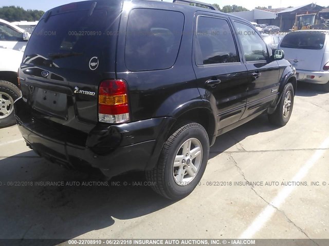 1FMCU49H97KA49452 - 2007 FORD ESCAPE HEV BLACK photo 4