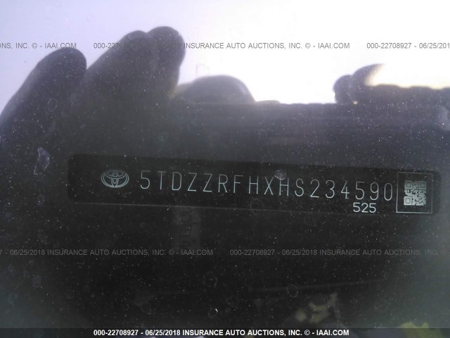 5TDZZRFHXHS234590 - 2017 TOYOTA HIGHLANDER LE/LE PLUS WHITE photo 9