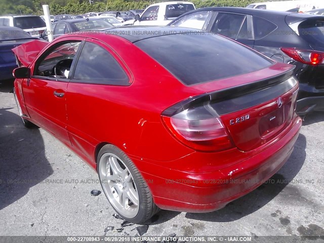 WDBRN40J83A485171 - 2003 MERCEDES-BENZ C 230K SPORT COUPE RED photo 3