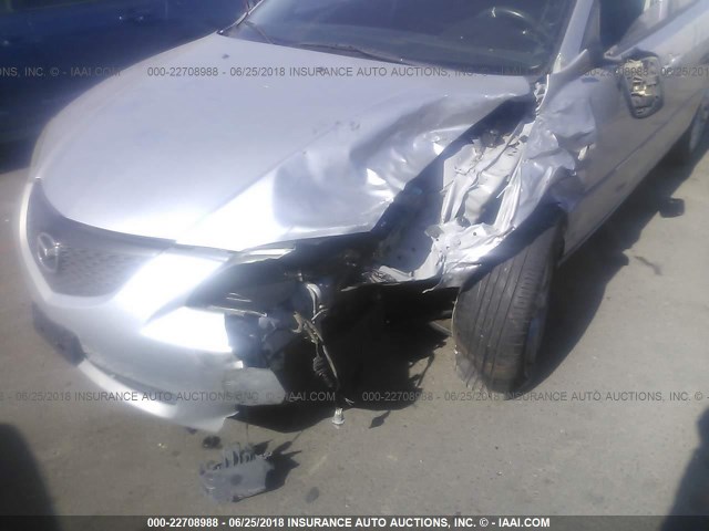 JM1BK12F661535914 - 2006 MAZDA 3 I SILVER photo 6