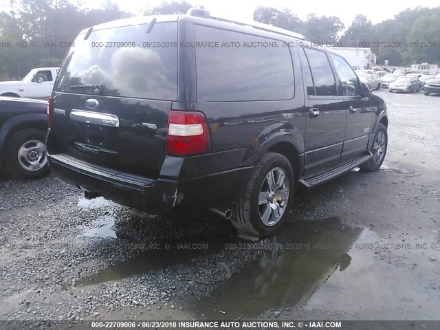 1FMFK19587LA27864 - 2007 FORD EXPEDITION EL LIMITED BLACK photo 4