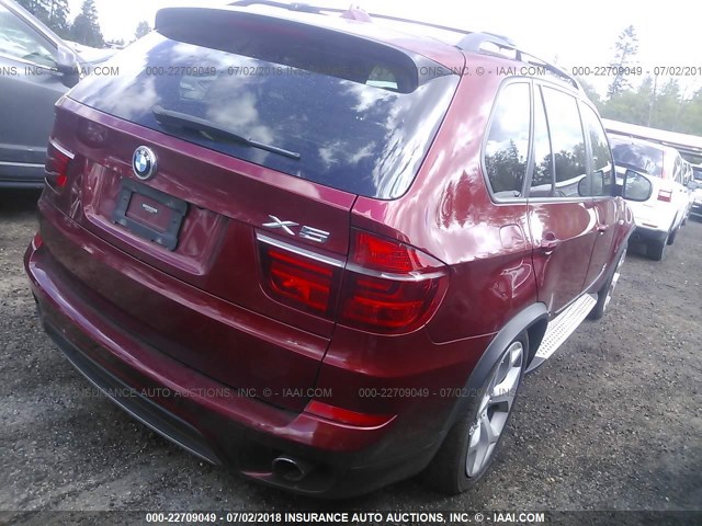 5UXZV4C57CL985051 - 2012 BMW X5 XDRIVE35I MAROON photo 4