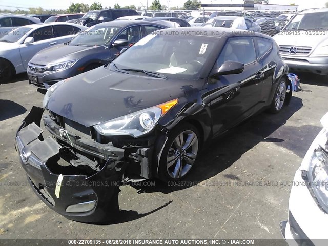 KMHTC6AD0DU092648 - 2013 HYUNDAI VELOSTER BLUE photo 2