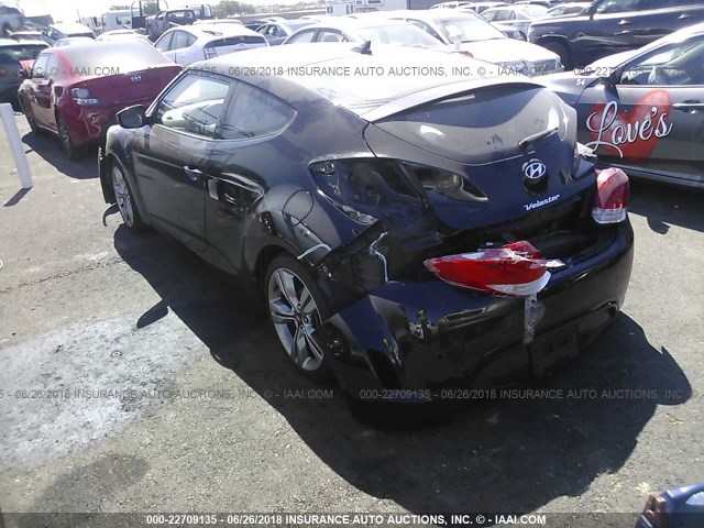 KMHTC6AD0DU092648 - 2013 HYUNDAI VELOSTER BLUE photo 3