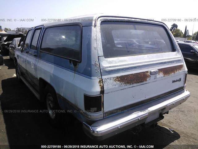 1G8GC26W0FF125447 - 1985 CHEVROLET SUBURBAN C2 BLUE photo 3