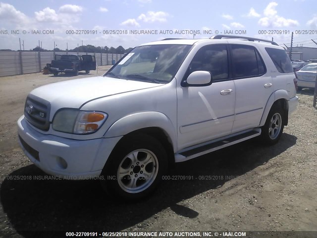 5TDZT38A83S171545 - 2003 TOYOTA SEQUOIA LIMITED WHITE photo 2