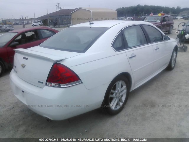 2G1WC5E35D1186493 - 2013 CHEVROLET IMPALA LTZ WHITE photo 4