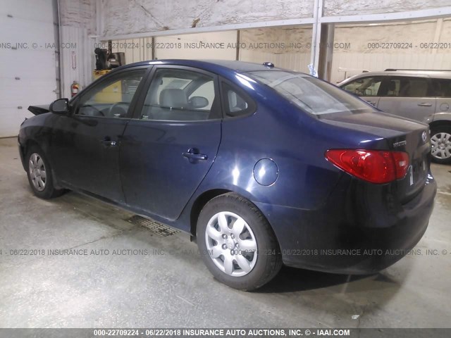 KMHDU46D98U334678 - 2008 HYUNDAI ELANTRA GLS/SE/LIMITED BLUE photo 3