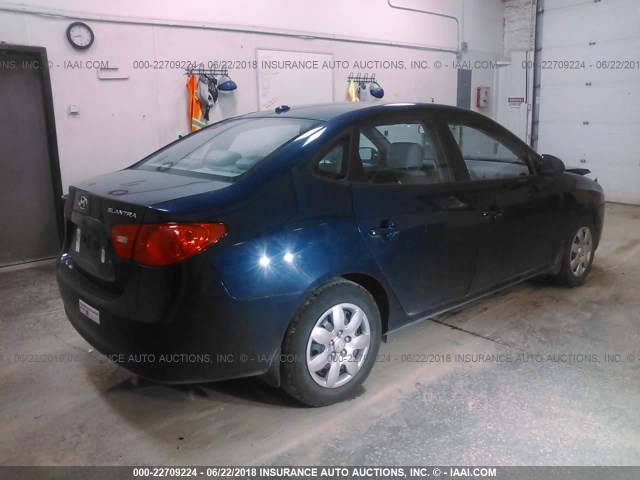 KMHDU46D98U334678 - 2008 HYUNDAI ELANTRA GLS/SE/LIMITED BLUE photo 4