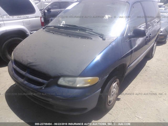 1B4GP45R0YB543600 - 2000 DODGE CARAVAN SE/SPORT BLUE photo 2