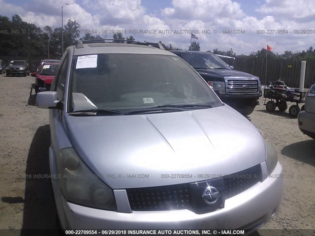 5N1BV28U95N112444 - 2005 NISSAN QUEST S/SE/SL SILVER photo 6