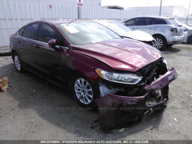 3FA6P0G73FR294906 - 2015 FORD FUSION S RED photo 1