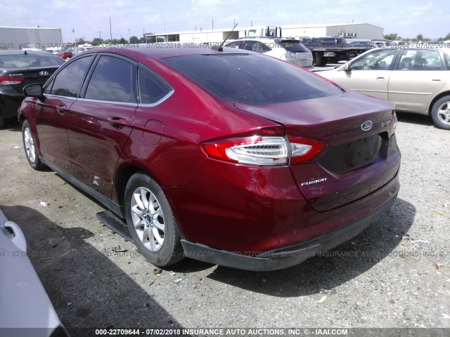 3FA6P0G73FR294906 - 2015 FORD FUSION S RED photo 3
