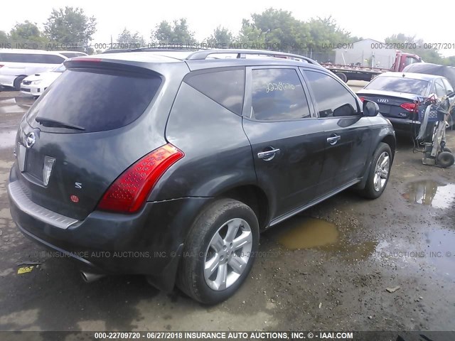 JN8AZ08T46W412652 - 2006 NISSAN MURANO SL/SE/S GRAY photo 4