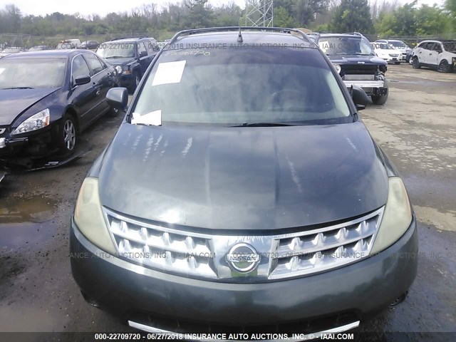 JN8AZ08T46W412652 - 2006 NISSAN MURANO SL/SE/S GRAY photo 6