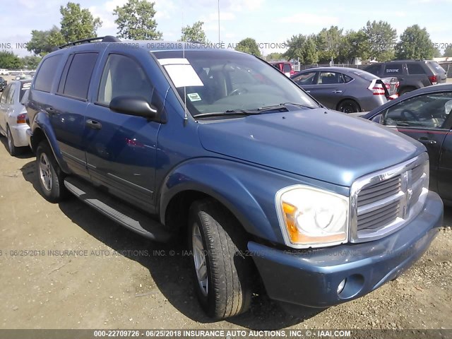 1D4HB48N25F510149 - 2005 DODGE DURANGO SLT BLUE photo 1