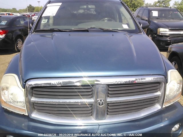 1D4HB48N25F510149 - 2005 DODGE DURANGO SLT BLUE photo 6