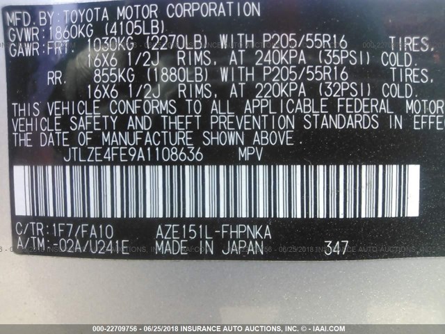 JTLZE4FE9A1108636 - 2010 TOYOTA SCION XB Gümüş foto 9