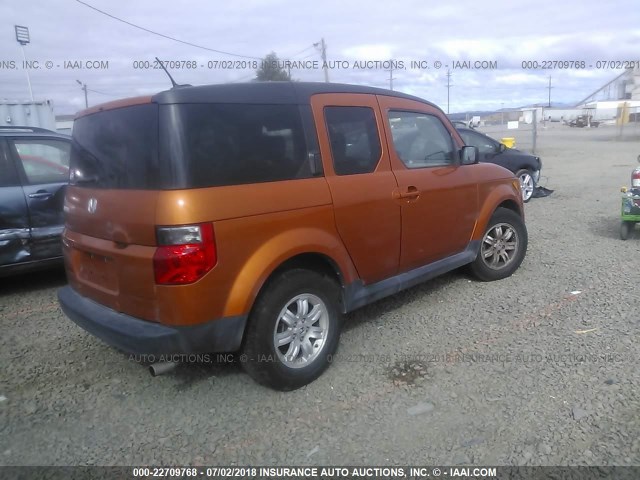 5J6YH28737L015586 - 2007 HONDA ELEMENT EX ORANGE photo 4