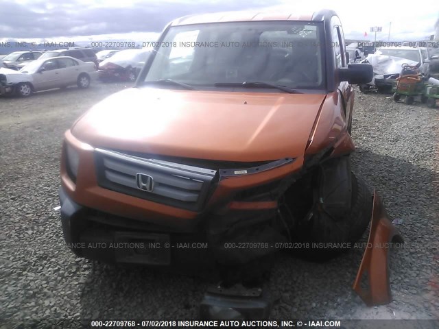 5J6YH28737L015586 - 2007 HONDA ELEMENT EX ORANGE photo 6