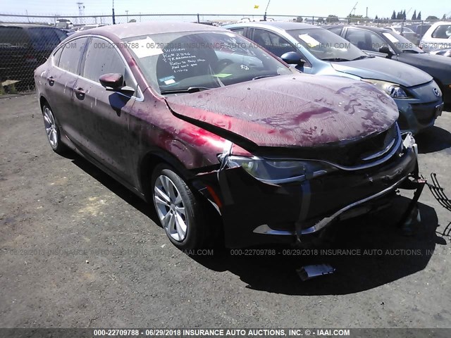 1C3CCCAB3GN122424 - 2016 CHRYSLER 200 LIMITED MAROON photo 1