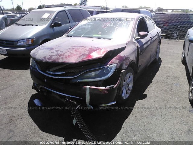1C3CCCAB3GN122424 - 2016 CHRYSLER 200 LIMITED MAROON photo 2